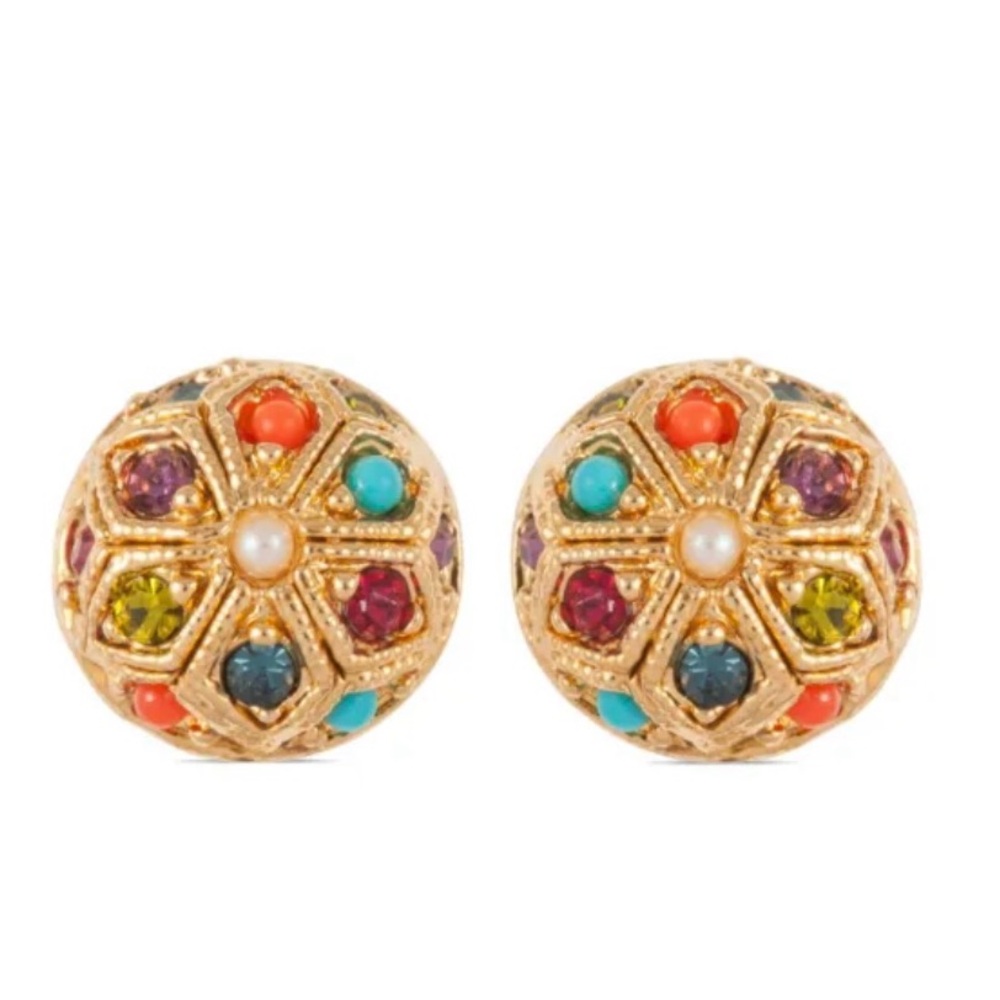 D'Orlan Crystal Embellished Clip-on Earrings - NWT